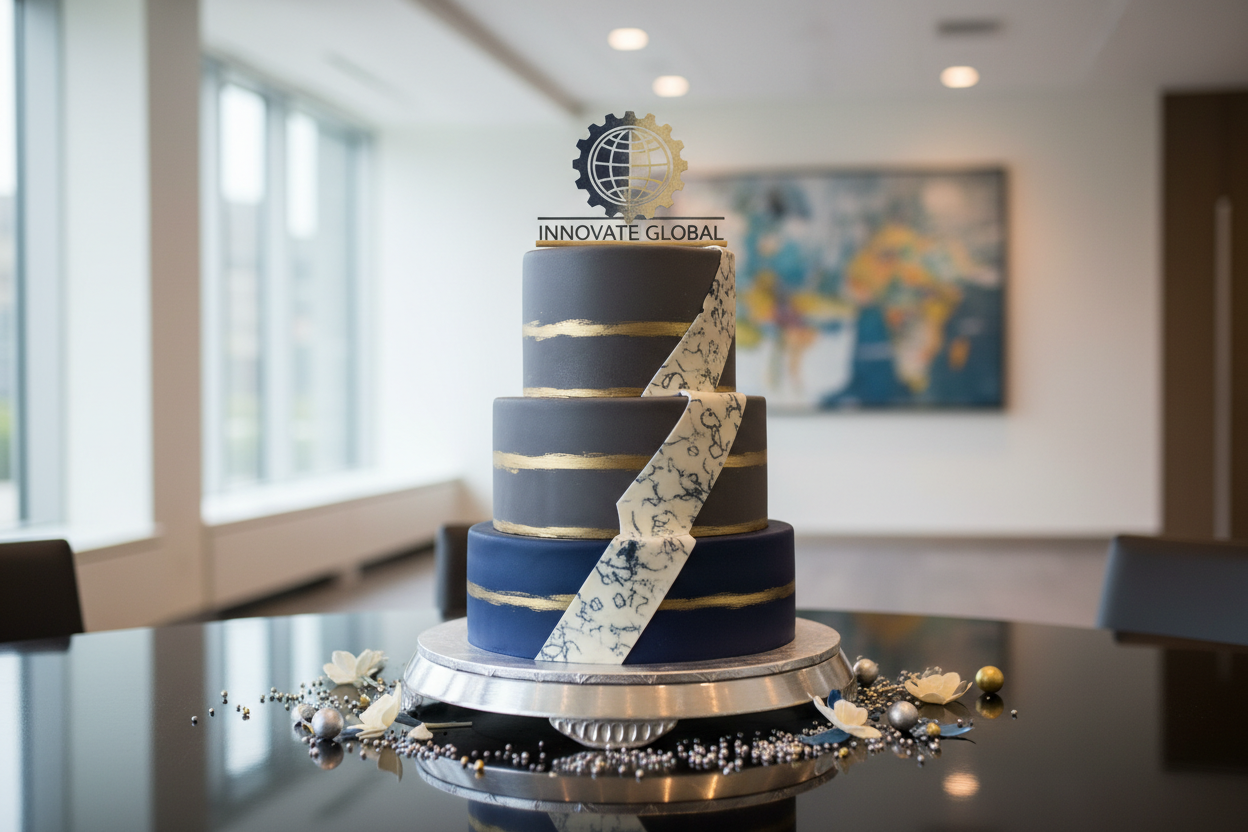torta artigianale aziendale con logo aziendale